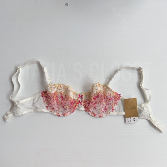 Chantelle 32C Paradise 2385 Sheer Floral Embroidery Balconnette Bra NWT - Picture 6 of 15